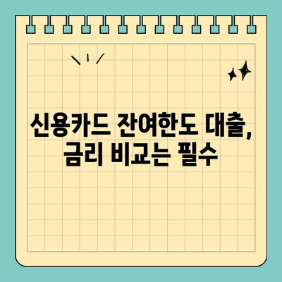 신용카드 잔여한도 대출, 알차게 활용하는 꿀팁 | 신용카드 대출, 한도 활용, 금리 비교, 부채 관리