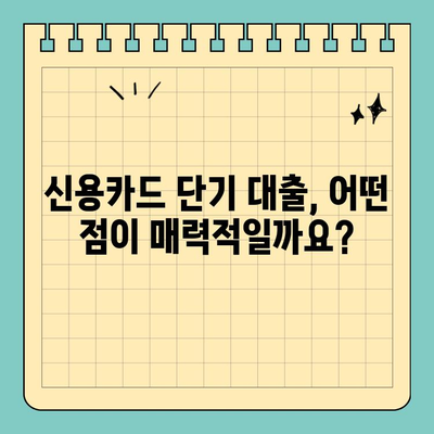 신용카드 단기 대출, 조건 비교하고 나에게 맞는 상품 찾기 | 신용카드 대출, 단기 대출, 금리 비교, 한도 확인