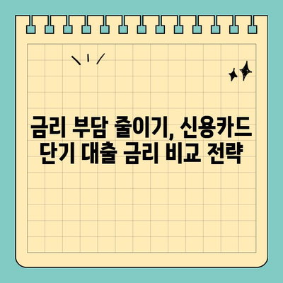 신용카드 단기 대출, 조건 비교하고 나에게 맞는 상품 찾기 | 신용카드 대출, 단기 대출, 금리 비교, 한도 확인