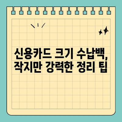지갑 속 불필요한 짐, 신용카드 크기 수납백으로 깔끔하게 정리하기 | 미니멀리즘, 휴대용 파우치, 수납 정리 팁