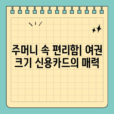 여권 크기 신용카드| 휴대성을 위한 최고의 선택 | 신용카드, 휴대성, 사이즈 비교, 추천