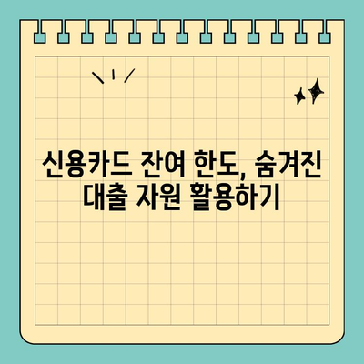 신용카드 잔여 한도 대출, 현명하게 활용하는 방법 | 신용카드 대출, 잔여 한도 활용, 효율적인 대출 관리