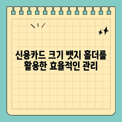 신용카드 크기 뱃지 홀더| 정리 정돈의 끝판왕 | 깔끔한 수납, 효율적인 관리