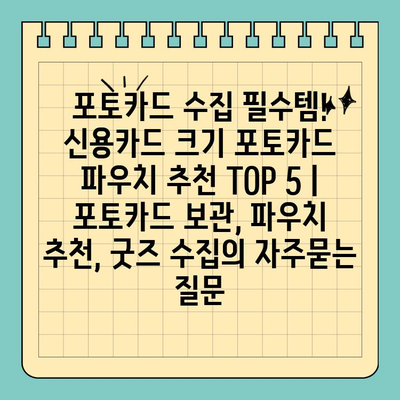 포토카드 수집 필수템! 신용카드 크기 포토카드 파우치 추천 TOP 5 | 포토카드 보관, 파우치 추천, 굿즈 수집