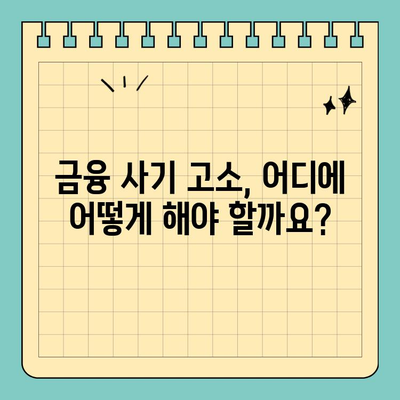 금융 사기 피해, 고소 전 꼭 알아야 할 7가지 | 금융 사기, 고소, 주의 사항, 절차, 증거, 피해 구제