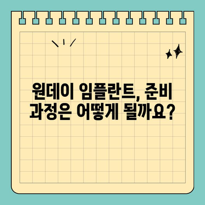 원데이 임플란트| 빠르고 안전하게 완성하는 나만의 미소 | 임플란트, 당일 식립, 치과, 준비 과정, 주의사항