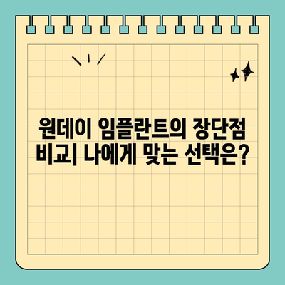 원데이 임플란트| 당일 빠른 식립으로 치료 기간 단축 | 빠른 회복, 즉시 기능 회복, 장점과 단점 비교