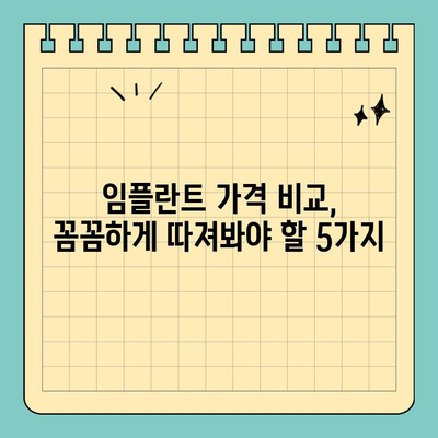 원데이 임플란트 가격, 합리적인 선택을 위한 5가지 기준 | 임플란트 비용, 가격 비교, 견적, 치과 선택