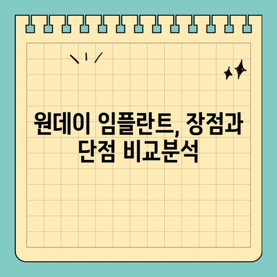 원데이 임플란트 가격, 전문의 확인 필수! | 비용, 장점, 주의사항, 추천 병원