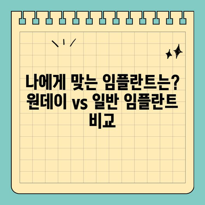 원데이 임플란트, 빨리 끝낼 수 있을까? | 진행 기간 차이점 & 잠재적 문제점 비교 분석