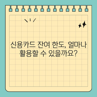신용카드 잔여 한도 활용! 대출 규모 파악부터 사용 전략까지 | 신용카드 대출, 한도 관리, 금융 상식