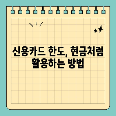 신용카드 잔여 한도 대출 활용 가이드| 장점, 단점, 주의 사항 | 신용대출, 카드론, 한도 활용, 금리 비교