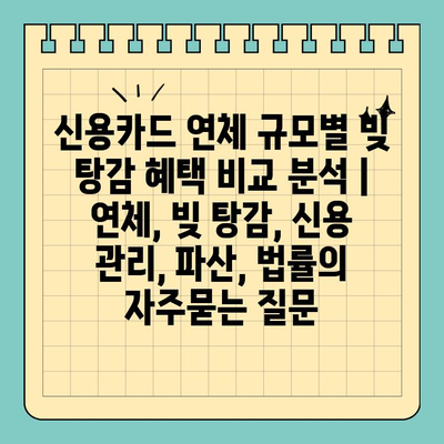 신용카드 연체 규모별 빚 탕감 혜택 비교 분석 | 연체, 빚 탕감, 신용 관리, 파산, 법률