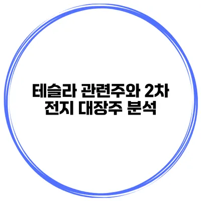 테슬라 관련주와 2차 전지 대장주 분석
