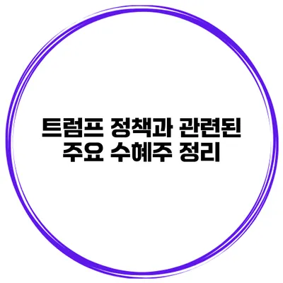 트럼프 정책과 관련된 주요 수혜주 정리