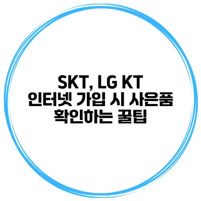 SKT, LG KT 인터넷 가입 시 사은품 확인하는 꿀팁