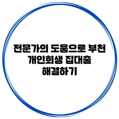 전문가의 도움으로 부천 개인회생 집대출 해결하기
